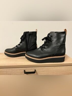 Dr. Scholl's Black Combat Moto Boots with Sturdy Sole